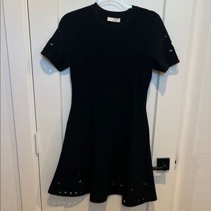 Ulla Johnson Black Mini Dress with Eyelet Detail